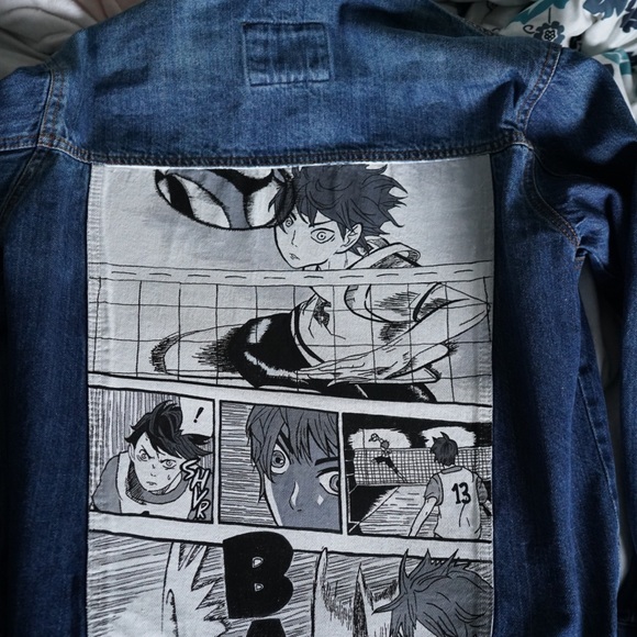 Haikyu Hand Painted Manga Panel Denim Jacket - Picture 15 of 16